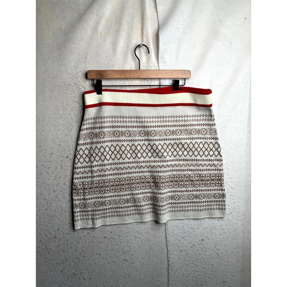 Aventura Eco Mini Skirt Womens L Multi Stretch Tribal Print Modern Minimalist